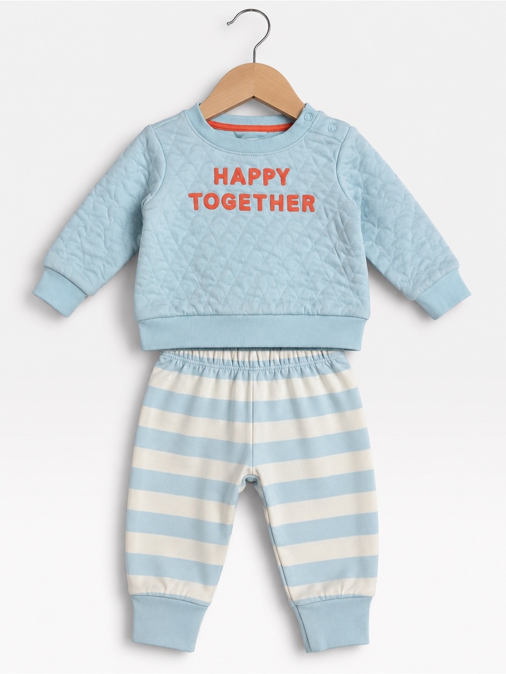 Cat & Jack Happy Together Baby 2 Piece Sweatshirt Jogger Set 3-6M Blue
